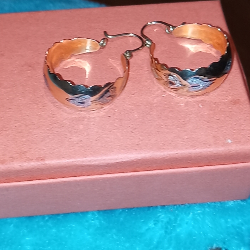 14k gold earrings with hearts brand new